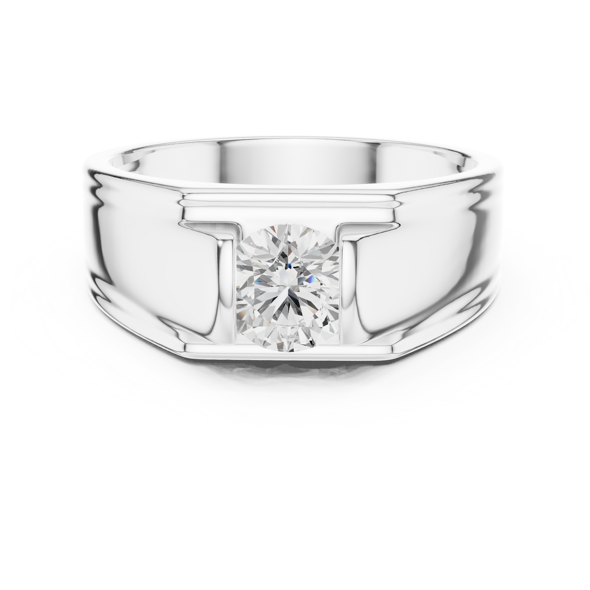 1.00 Ct Round Shapes Lab Grown Diamond Ring Classic Vintage Men's Diamond Ring Daily Wear - HIGHCARAT DIAMONDS