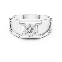 1.00 Ct Round Shapes Lab Grown Diamond Ring Classic Vintage Men's Diamond Ring Daily Wear - HIGHCARAT DIAMONDS