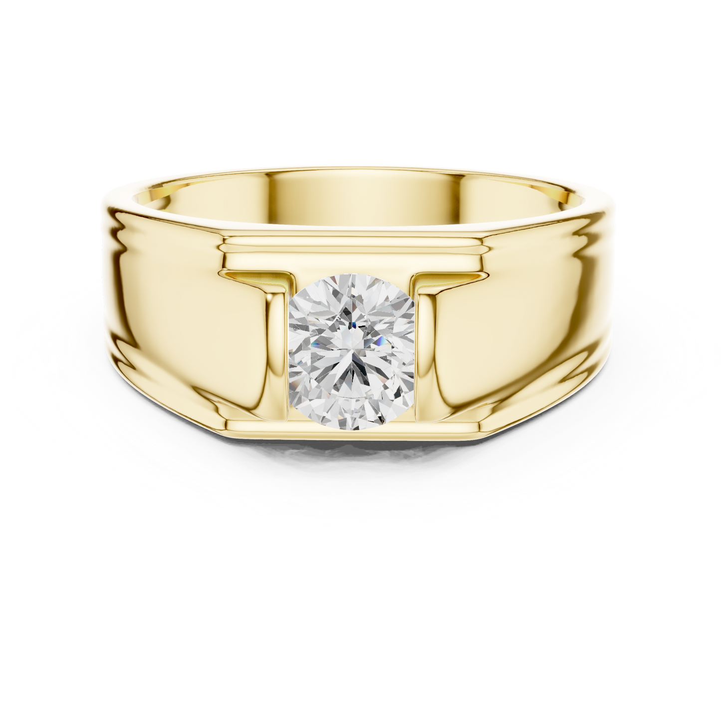 1.00 Ct Round Shapes Lab Grown Diamond Ring Classic Vintage Men's Diamond Ring Daily Wear - HIGHCARAT DIAMONDS