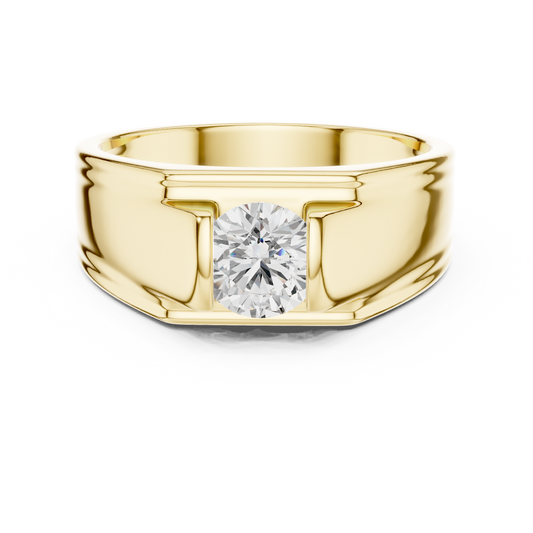 1.00 Ct Round Shapes Lab Grown Diamond Ring Classic Vintage Men's Diamond Ring Daily Wear - HIGHCARAT DIAMONDS