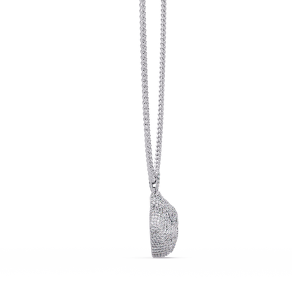 Iced Broken Heart Skull Lab Diamond Pendant Necklace - HIGHCARAT DIAMONDS