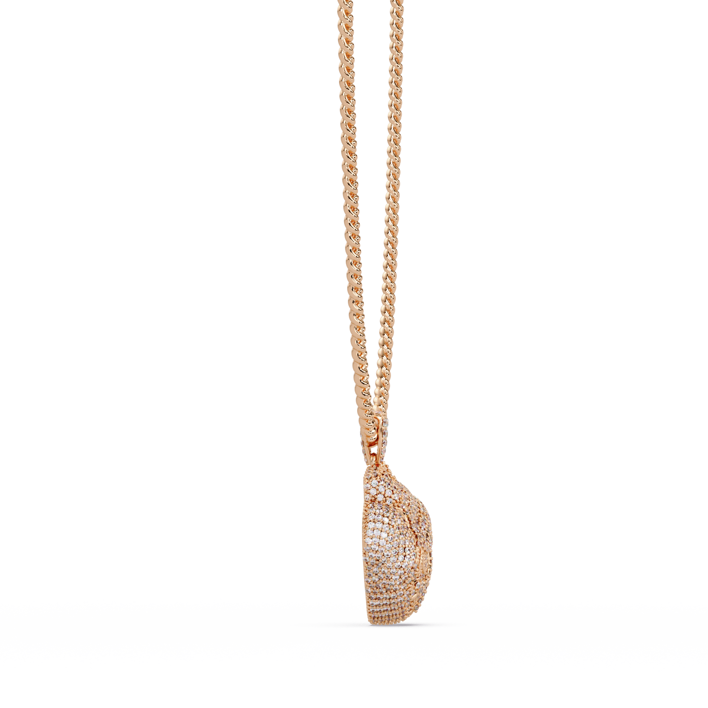 Iced Broken Heart Skull Lab Diamond Pendant Necklace - HIGHCARAT DIAMONDS