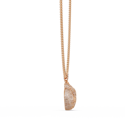 Iced Broken Heart Skull Lab Diamond Pendant Necklace - HIGHCARAT DIAMONDS