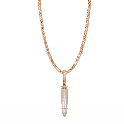 Iced Bullet Lab Grown Diamond Pendant Necklace - HIGHCARAT DIAMONDS