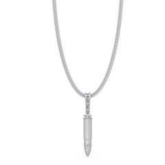 Iced Bullet Lab Grown Diamond Pendant Necklace - HIGHCARAT DIAMONDS