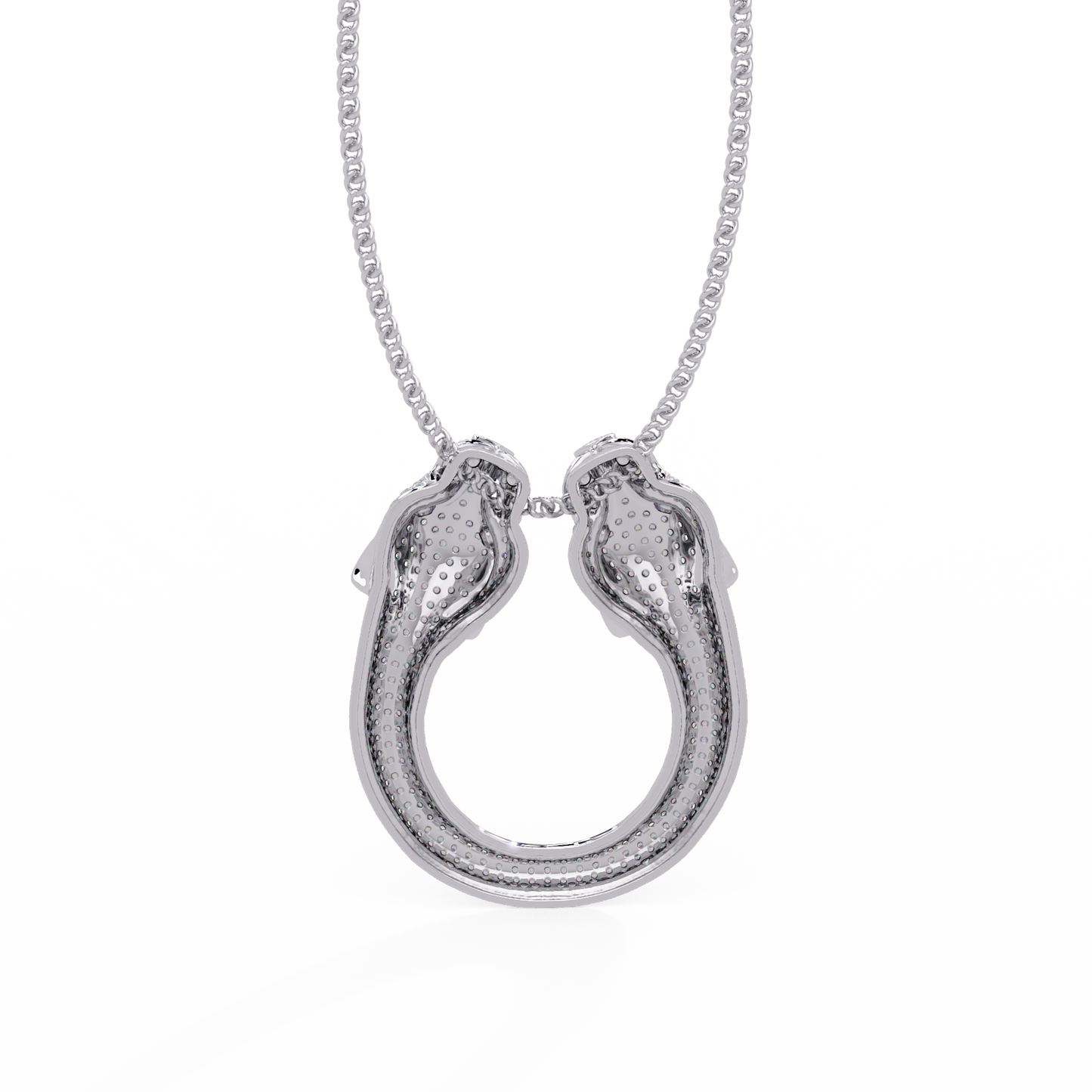 Iced Double Panther Head Lab grown Diamond Pendant - HIGHCARAT DIAMONDS