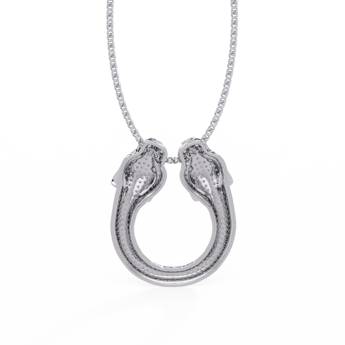 Iced Double Panther Head Lab grown Diamond Pendant - HIGHCARAT DIAMONDS