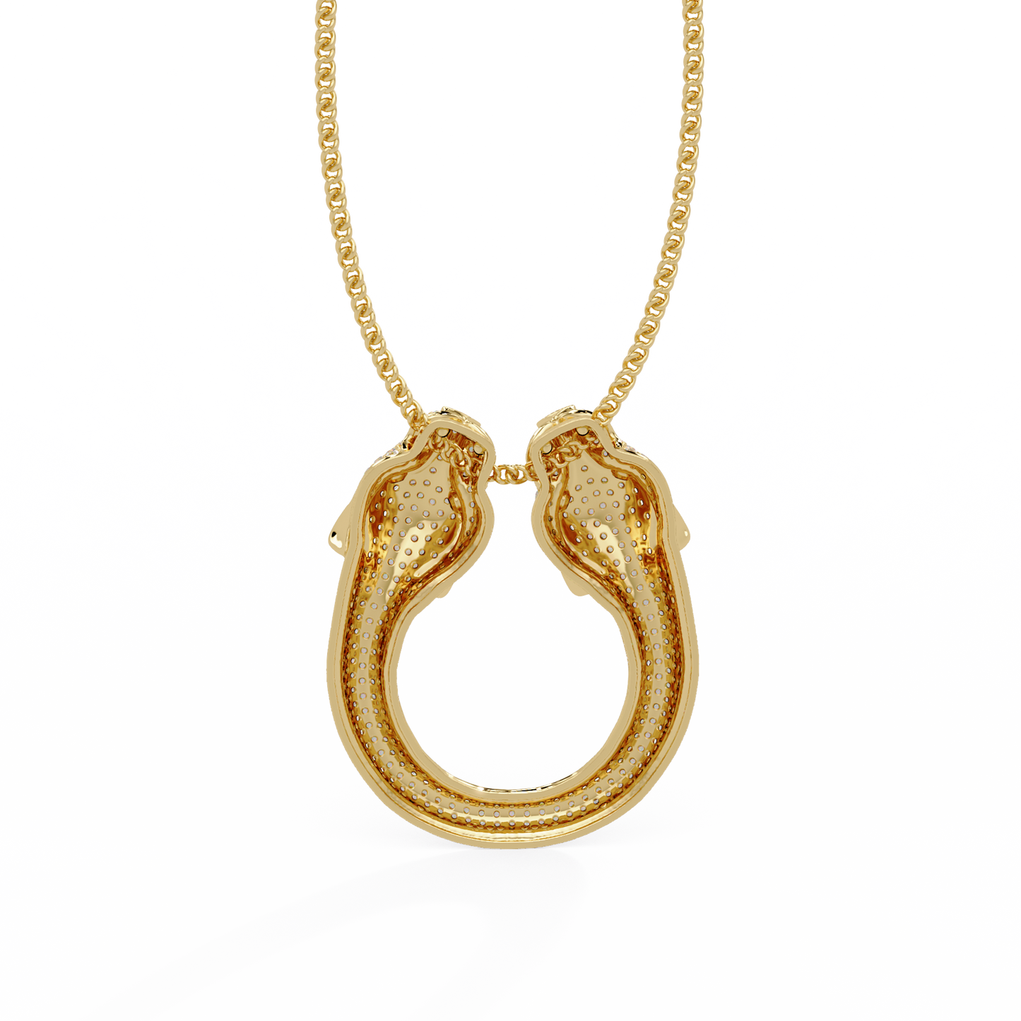 Iced Double Panther Head Lab grown Diamond Pendant - HIGHCARAT DIAMONDS