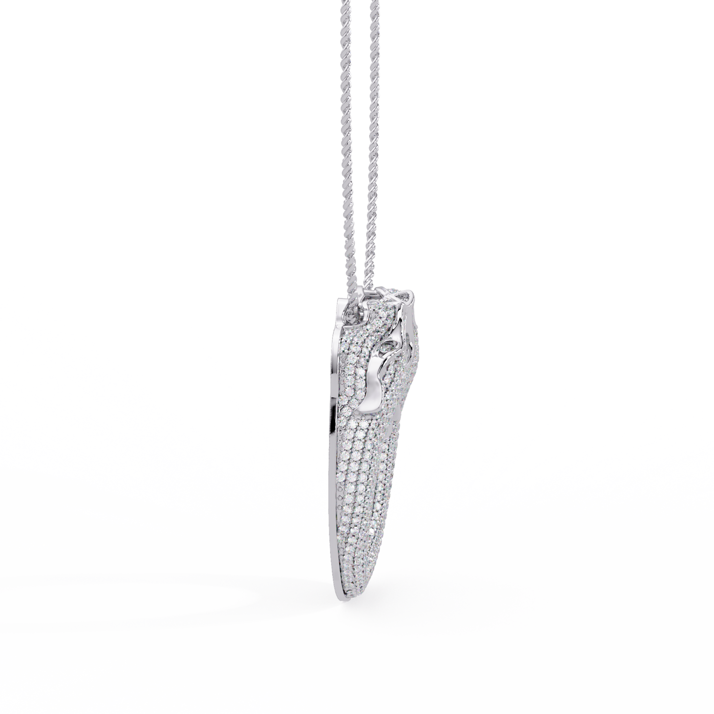Iced Double Panther Head Lab grown Diamond Pendant - HIGHCARAT DIAMONDS