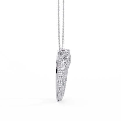 Iced Double Panther Head Lab grown Diamond Pendant - HIGHCARAT DIAMONDS