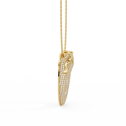 Iced Double Panther Head Lab grown Diamond Pendant - HIGHCARAT DIAMONDS