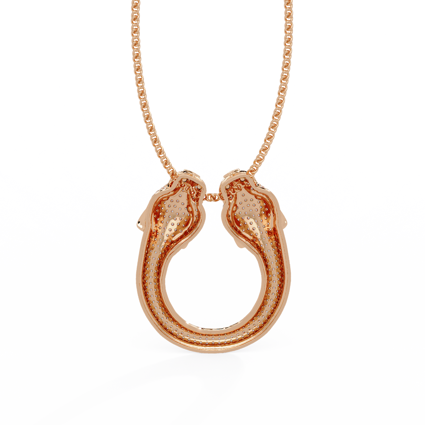 Iced Double Panther Head Lab grown Diamond Pendant - HIGHCARAT DIAMONDS