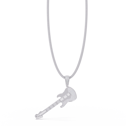 Iced Electric Guitar Lab Grown Diamond Pendant Necklace - HIGHCARAT DIAMONDS