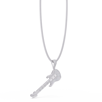 Iced Electric Guitar Lab Grown Diamond Pendant Necklace - HIGHCARAT DIAMONDS