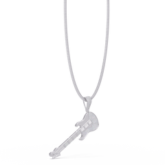 Iced Electric Guitar Lab Grown Diamond Pendant Necklace - HIGHCARAT DIAMONDS