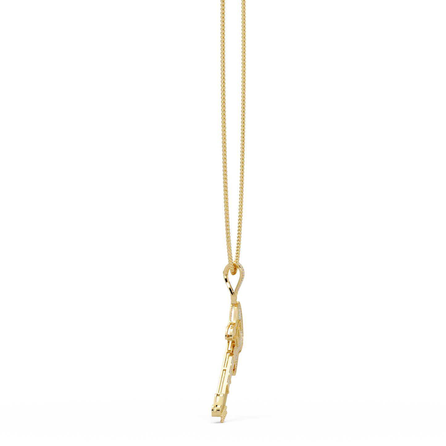 Iced Electric Guitar Lab Grown Diamond Pendant Necklace - HIGHCARAT DIAMONDS
