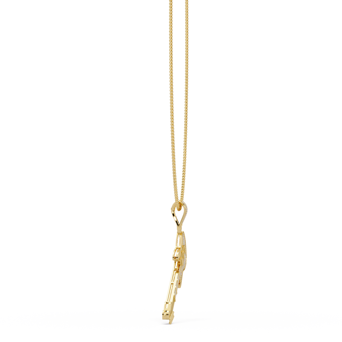 Iced Electric Guitar Lab Grown Diamond Pendant Necklace - HIGHCARAT DIAMONDS