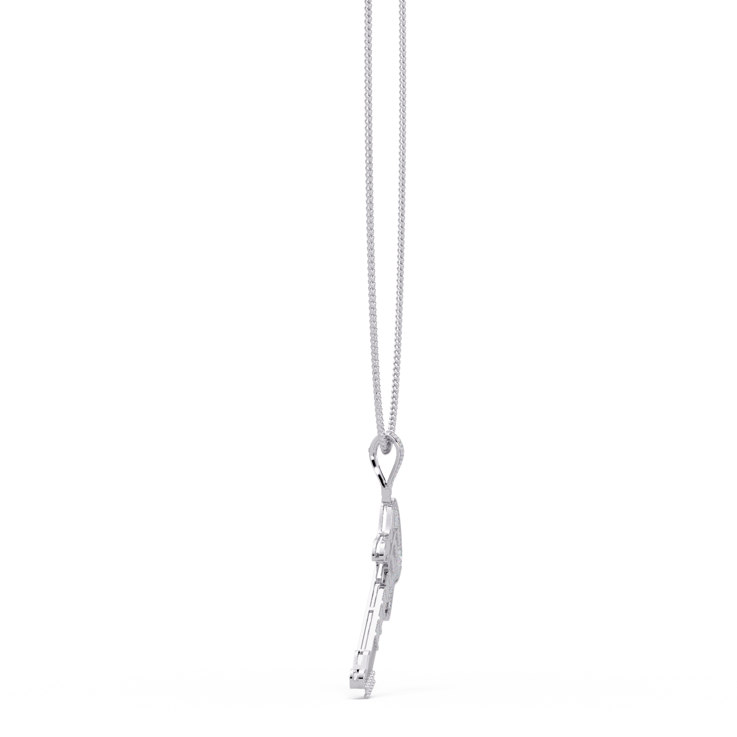 Iced Electric Guitar Lab Grown Diamond Pendant Necklace - HIGHCARAT DIAMONDS