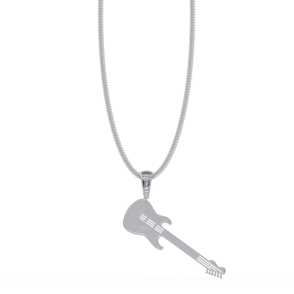 Iced Electric Guitar Lab Grown Diamond Pendant Necklace - HIGHCARAT DIAMONDS
