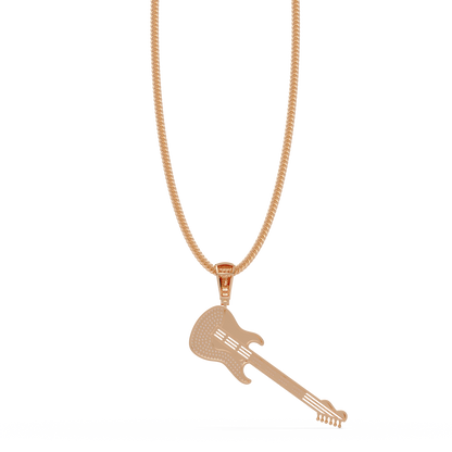 Iced Electric Guitar Lab Grown Diamond Pendant Necklace - HIGHCARAT DIAMONDS