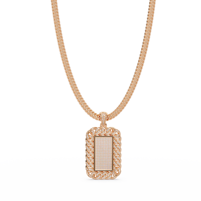 Iced Frame Lab grown Diamond Hip hop Pendant Necklace - HIGHCARAT DIAMONDS