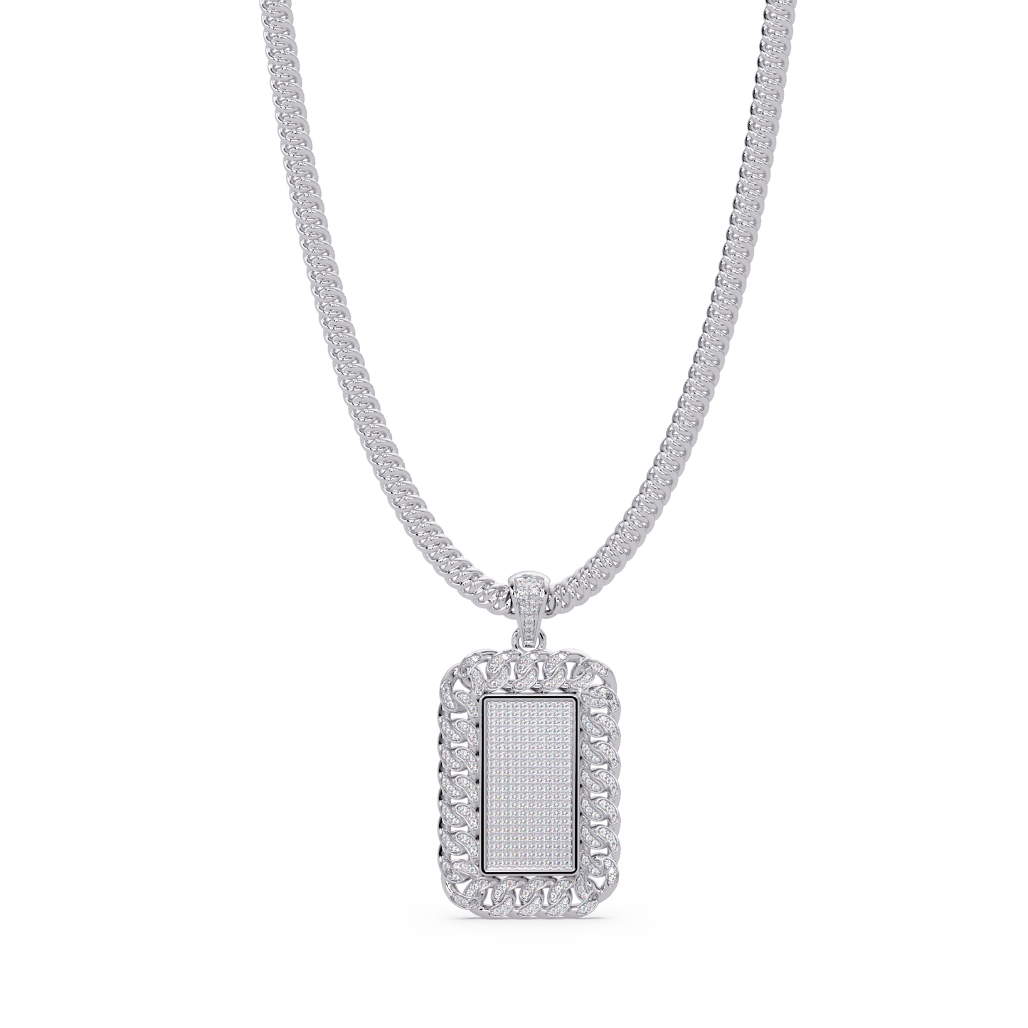 Iced Frame Lab grown Diamond Hip hop Pendant Necklace - HIGHCARAT DIAMONDS