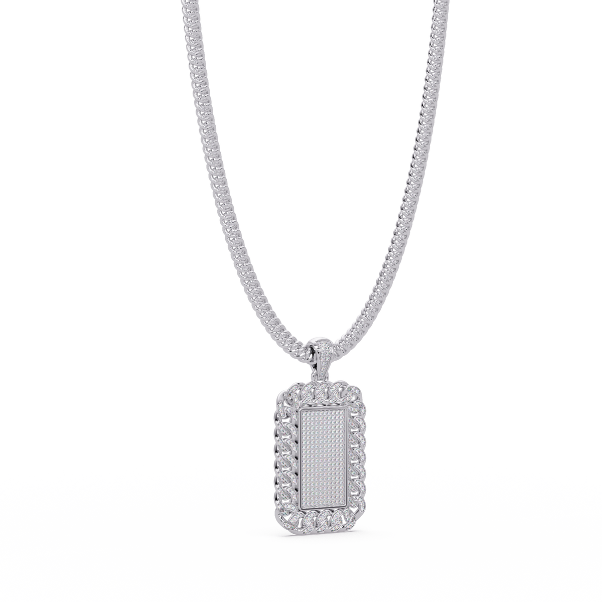 Iced Frame Lab grown Diamond Hip hop Pendant Necklace - HIGHCARAT DIAMONDS