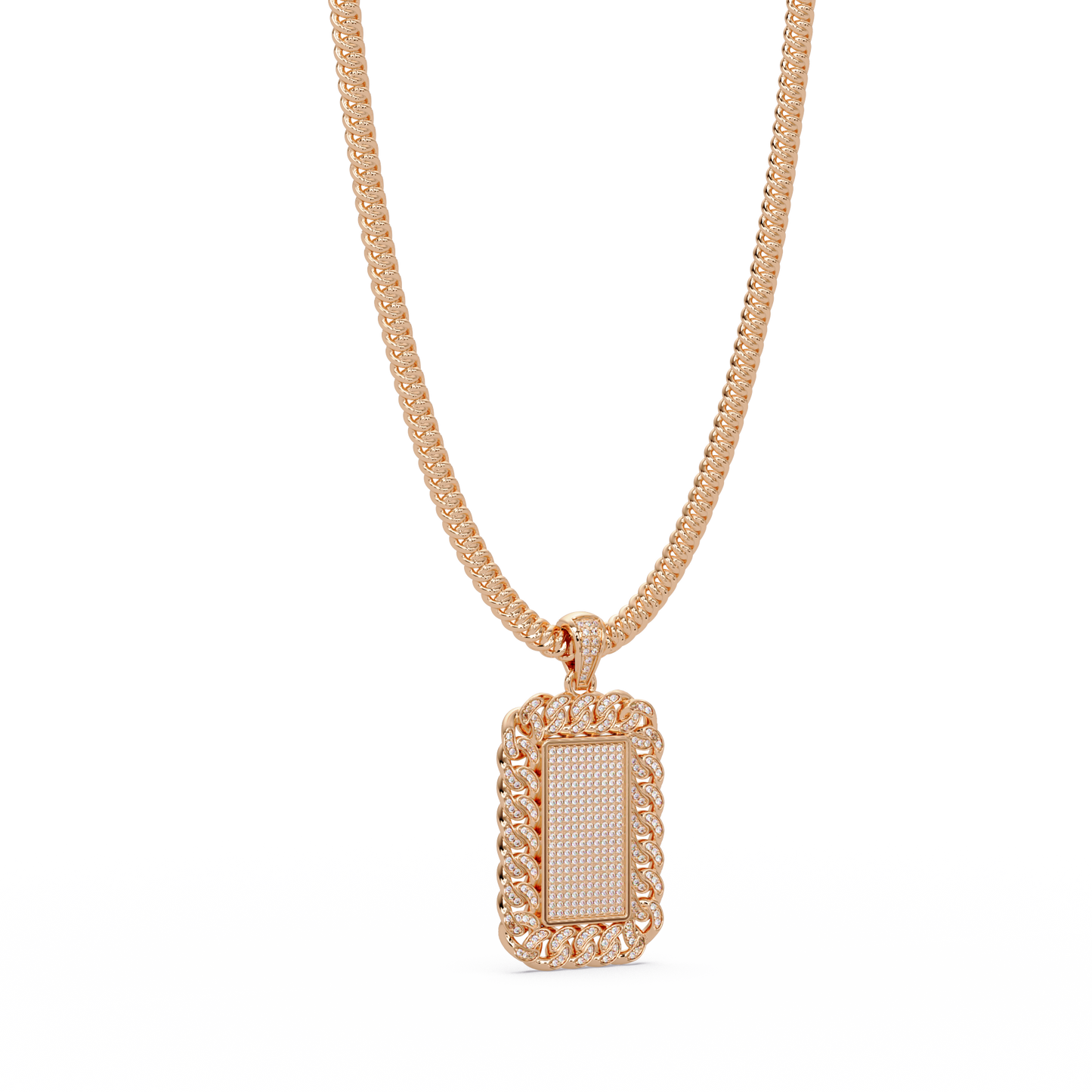 Iced Frame Lab grown Diamond Hip hop Pendant Necklace - HIGHCARAT DIAMONDS