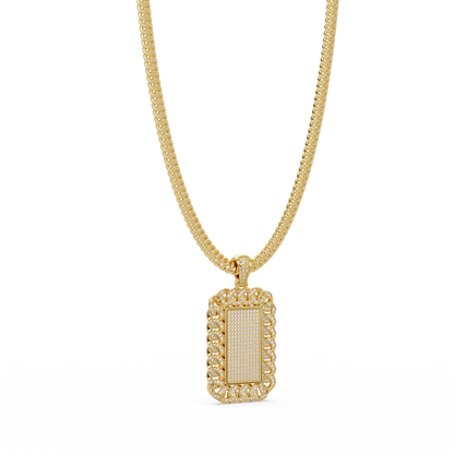 Iced Frame Lab grown Diamond Hip hop Pendant Necklace - HIGHCARAT DIAMONDS