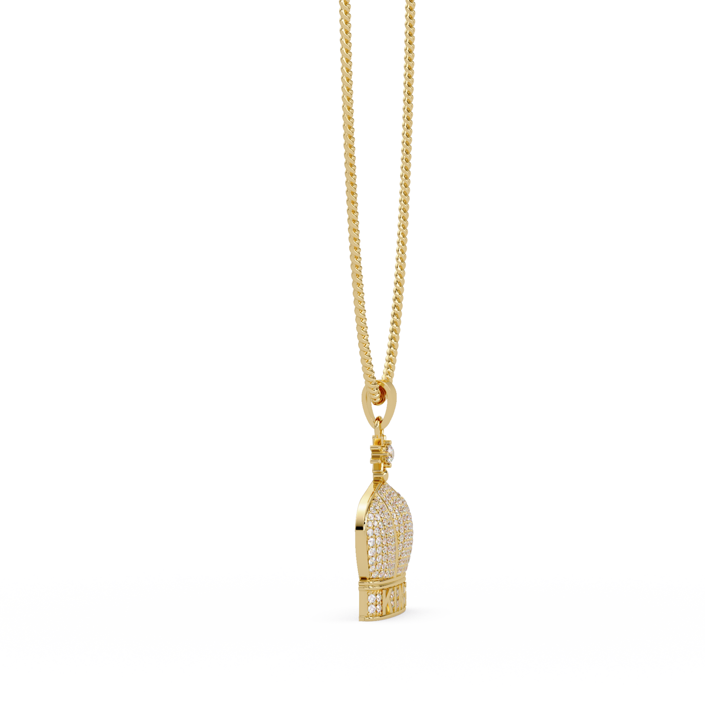 Iced Gold Crown King Lab Grown Diamond Pendant Necklace - HIGHCARAT DIAMONDS