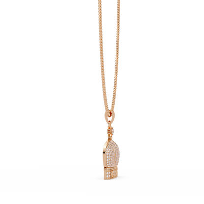 Iced Gold Crown King Lab Grown Diamond Pendant Necklace - HIGHCARAT DIAMONDS