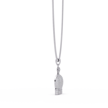 Iced Gold Crown King Lab Grown Diamond Pendant Necklace - HIGHCARAT DIAMONDS