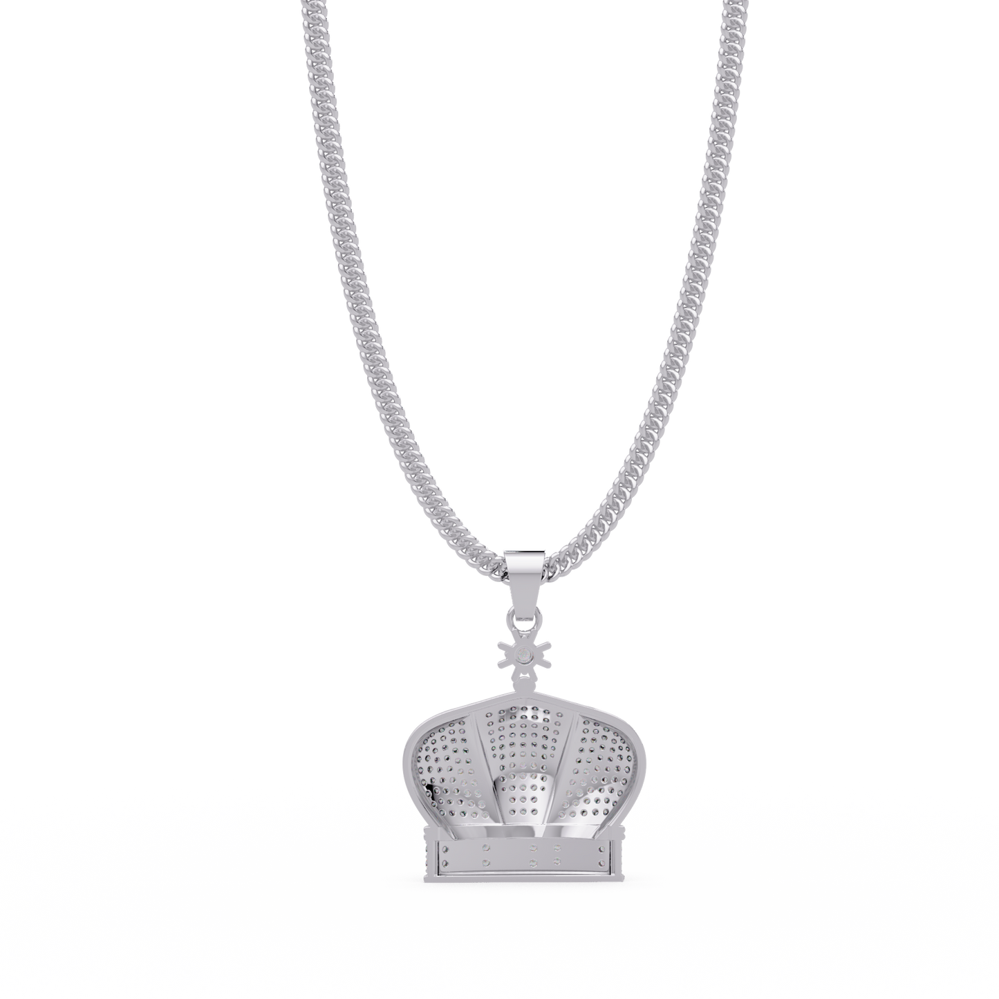 Iced Gold Crown King Lab Grown Diamond Pendant Necklace - HIGHCARAT DIAMONDS