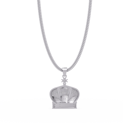 Iced Gold Crown King Lab Grown Diamond Pendant Necklace - HIGHCARAT DIAMONDS