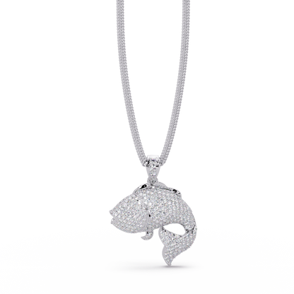 Iced Gold Fish Lab grown Diamond Pendant Necklace - HIGHCARAT DIAMONDS