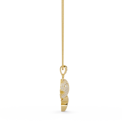 Iced Gold Fish Lab grown Diamond Pendant Necklace - HIGHCARAT DIAMONDS