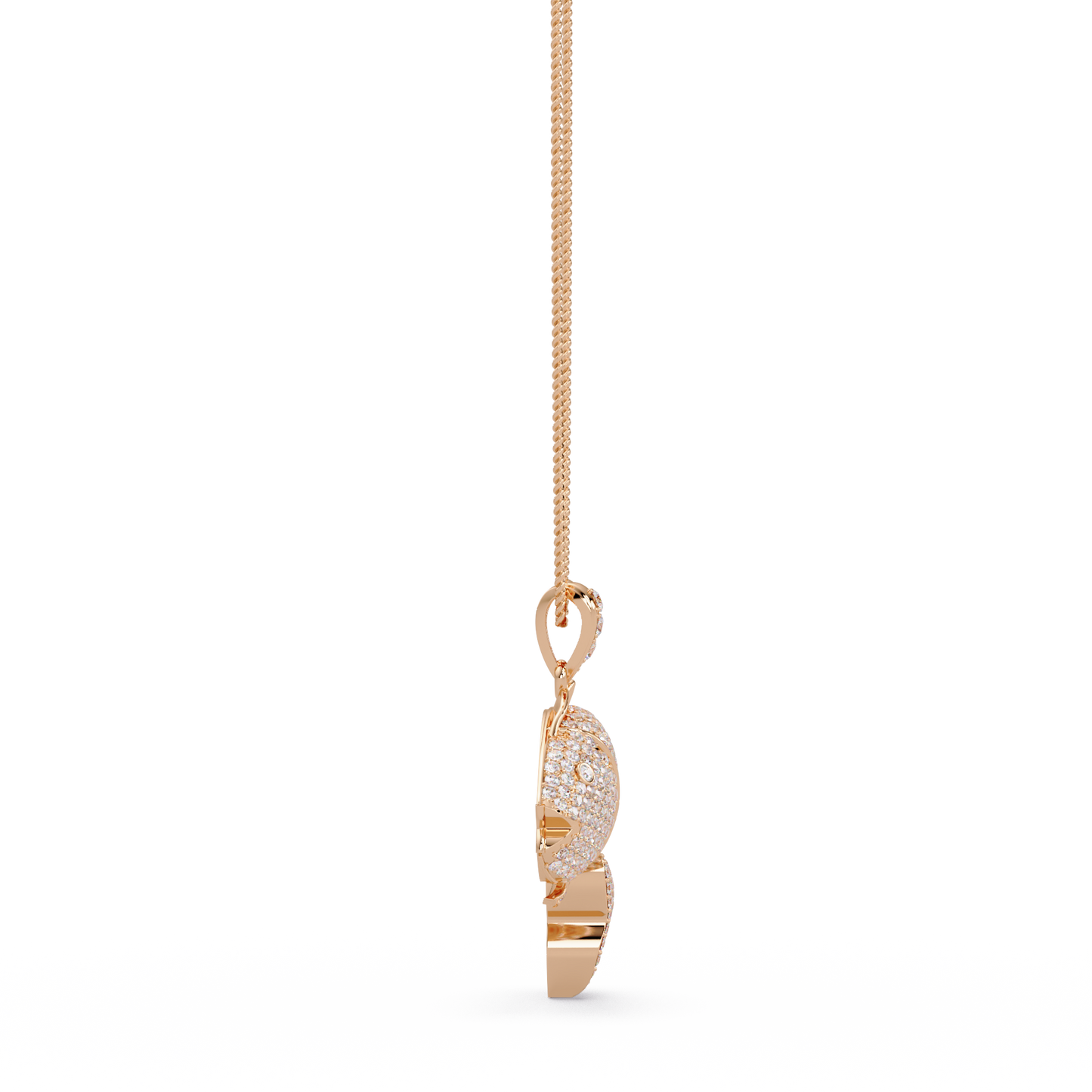 Iced Gold Fish Lab grown Diamond Pendant Necklace - HIGHCARAT DIAMONDS