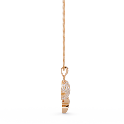 Iced Gold Fish Lab grown Diamond Pendant Necklace - HIGHCARAT DIAMONDS