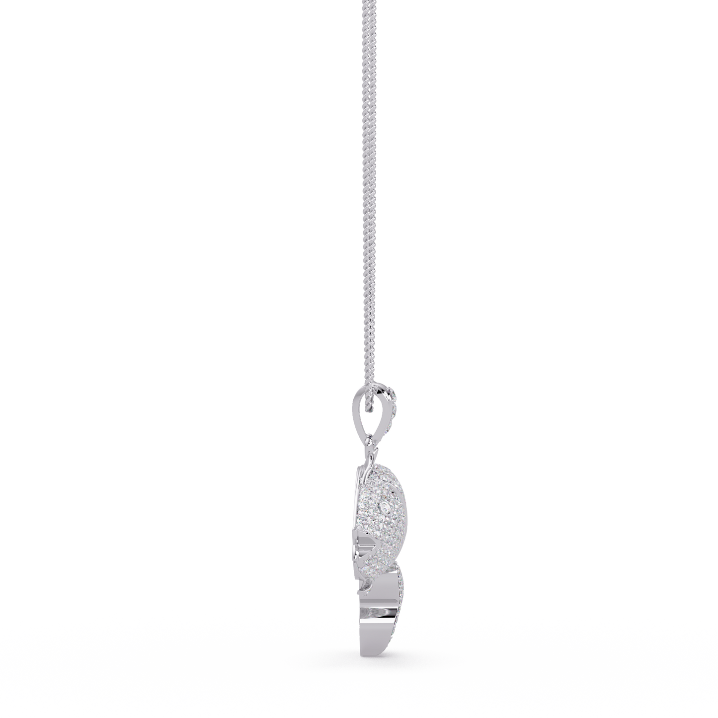 Iced Gold Fish Lab grown Diamond Pendant Necklace - HIGHCARAT DIAMONDS