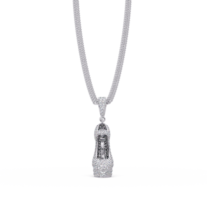 Iced High Heel Shoe Lab Grown Diamond Pendant Necklace - HIGHCARAT DIAMONDS