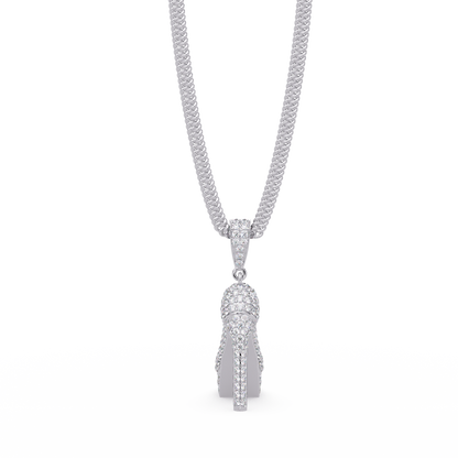 Iced High Heel Shoe Lab Grown Diamond Pendant Necklace - HIGHCARAT DIAMONDS