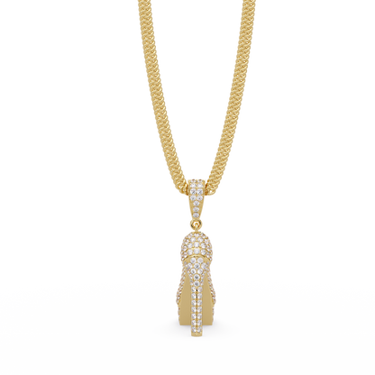 Iced High Heel Shoe Lab Grown Diamond Pendant Necklace - HIGHCARAT DIAMONDS