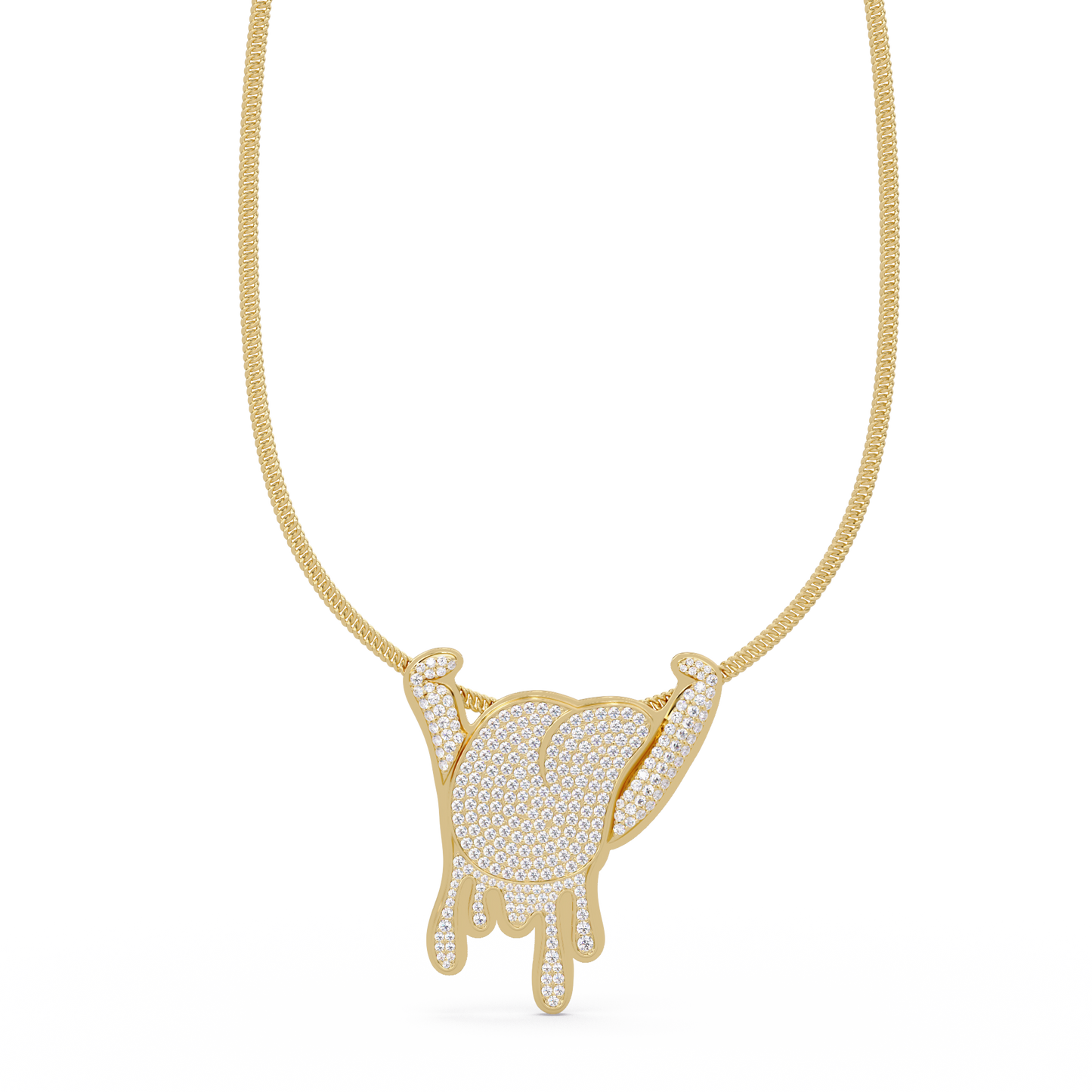 Iced Out Drip Style Lab Grown Diamond White Gold Pendant - HIGHCARAT DIAMONDS