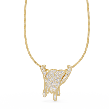 Iced Out Drip Style Lab Grown Diamond White Gold Pendant - HIGHCARAT DIAMONDS