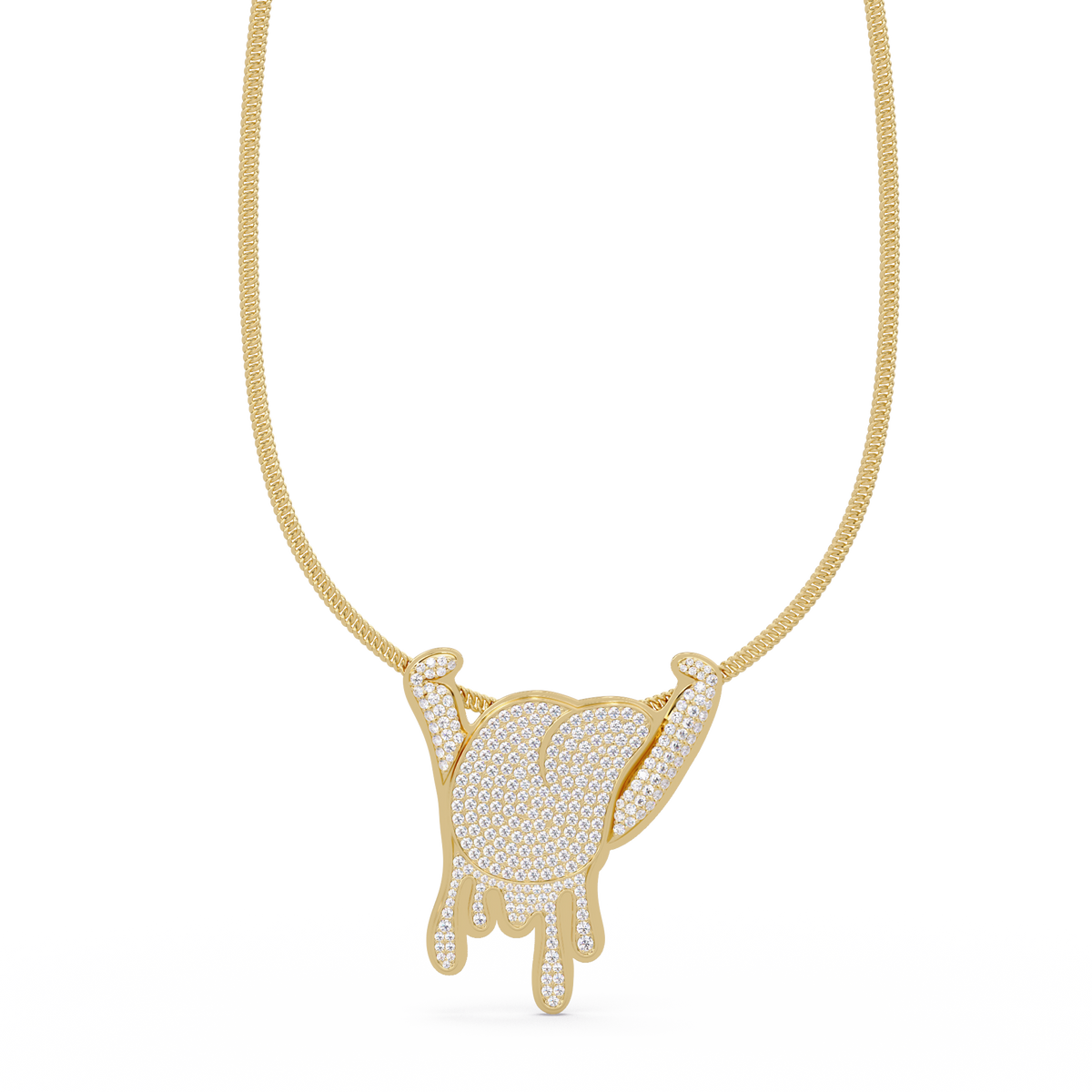 Iced Out Drip Style Lab Grown Diamond White Gold Pendant - HIGHCARAT DIAMONDS