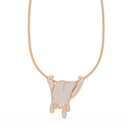 Iced Out Drip Style Lab Grown Diamond White Gold Pendant - HIGHCARAT DIAMONDS