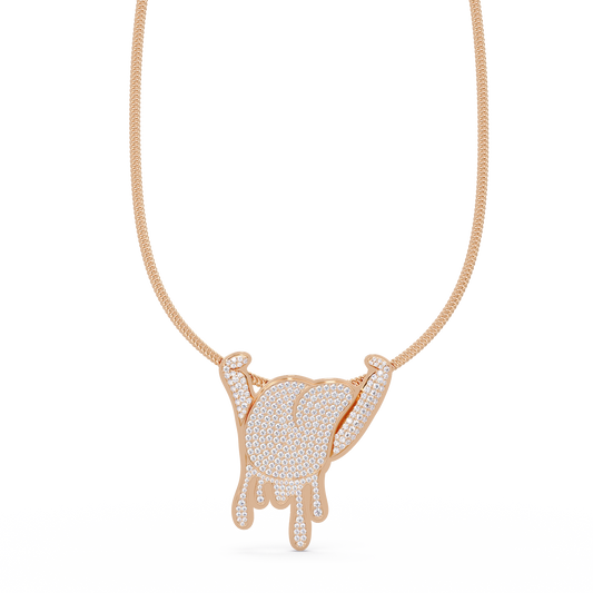Iced Out Drip Style Lab Grown Diamond White Gold Pendant - HIGHCARAT DIAMONDS