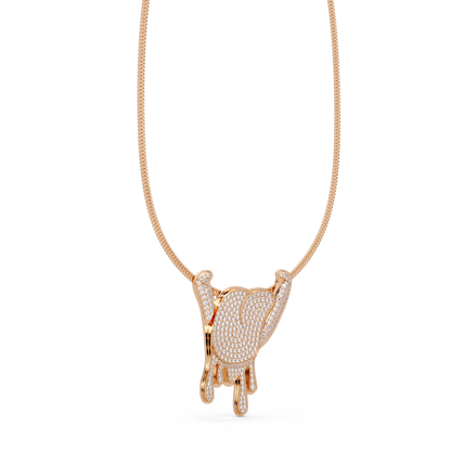 Iced Out Drip Style Lab Grown Diamond White Gold Pendant - HIGHCARAT DIAMONDS