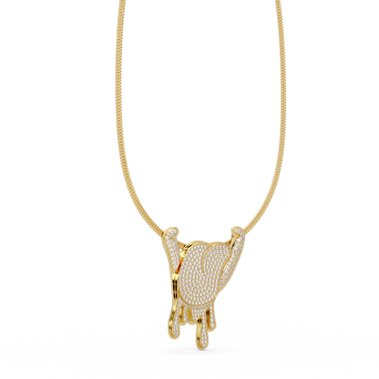 Iced Out Drip Style Lab Grown Diamond White Gold Pendant - HIGHCARAT DIAMONDS