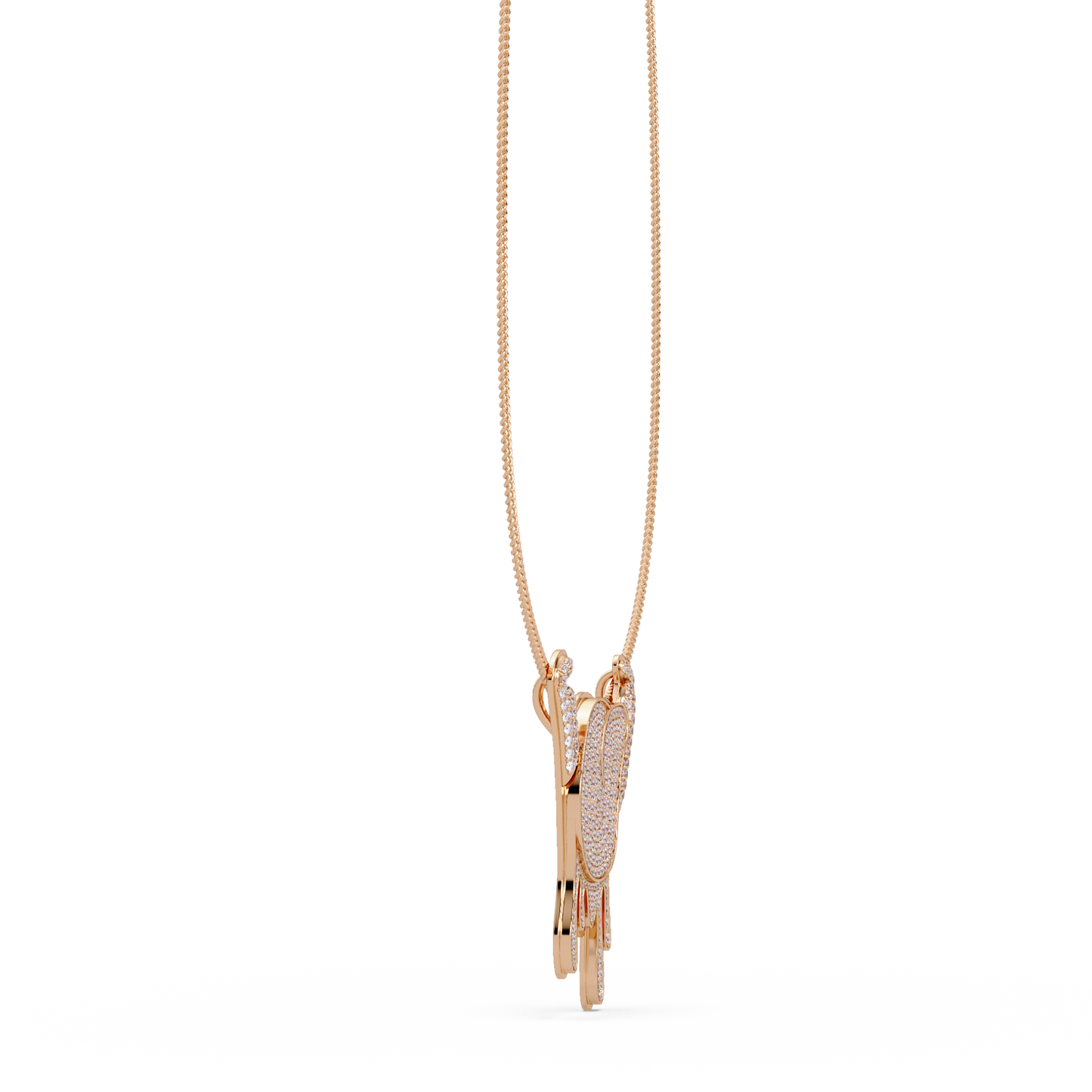 Iced Out Drip Style Lab Grown Diamond White Gold Pendant - HIGHCARAT DIAMONDS